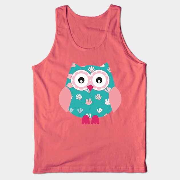 Cute Owl Tank Top by tramasdesign